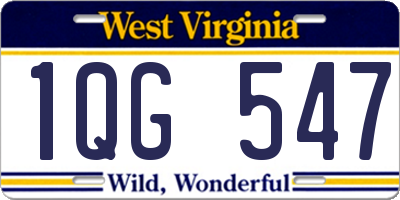 WV license plate 1QG547