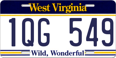 WV license plate 1QG549