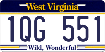 WV license plate 1QG551