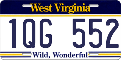 WV license plate 1QG552