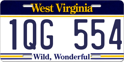 WV license plate 1QG554