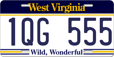 WV license plate 1QG555