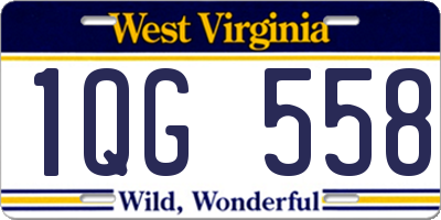 WV license plate 1QG558
