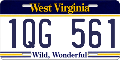 WV license plate 1QG561