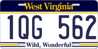 WV license plate 1QG562