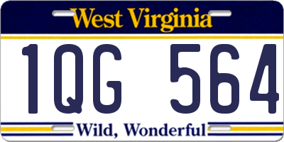 WV license plate 1QG564