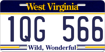 WV license plate 1QG566