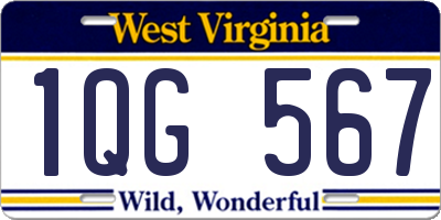 WV license plate 1QG567