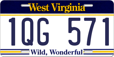 WV license plate 1QG571