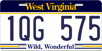 WV license plate 1QG575