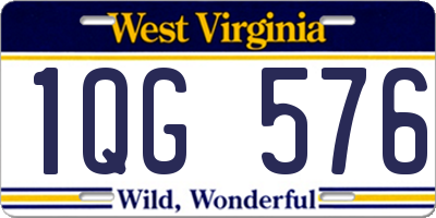 WV license plate 1QG576