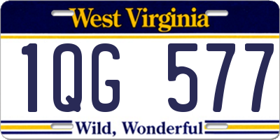 WV license plate 1QG577
