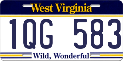 WV license plate 1QG583