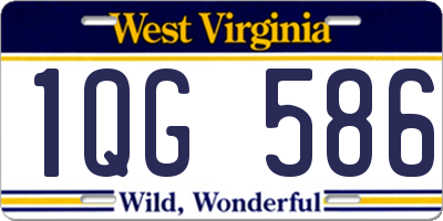 WV license plate 1QG586