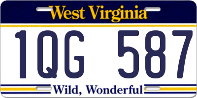 WV license plate 1QG587