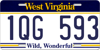 WV license plate 1QG593