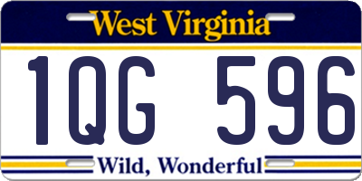 WV license plate 1QG596
