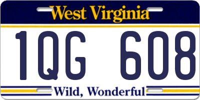 WV license plate 1QG608