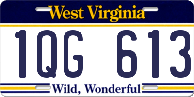 WV license plate 1QG613