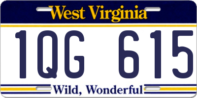 WV license plate 1QG615