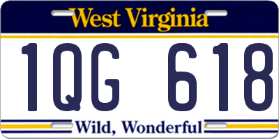 WV license plate 1QG618
