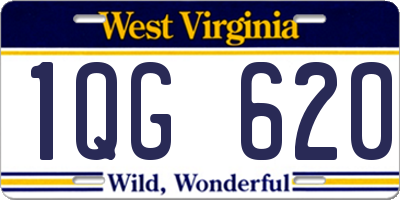 WV license plate 1QG620
