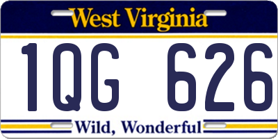 WV license plate 1QG626
