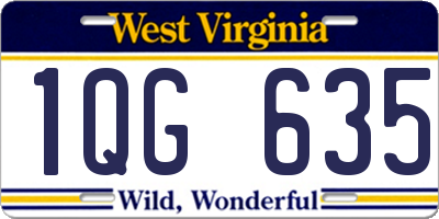 WV license plate 1QG635