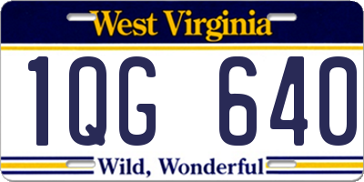 WV license plate 1QG640