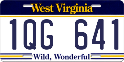 WV license plate 1QG641