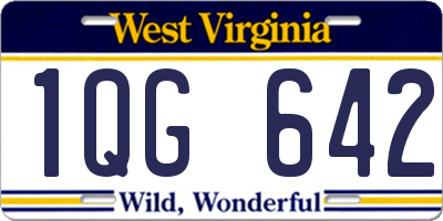 WV license plate 1QG642