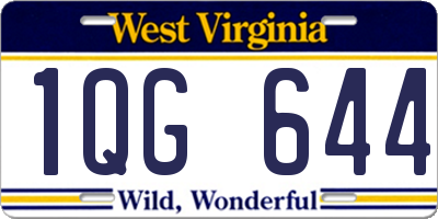 WV license plate 1QG644