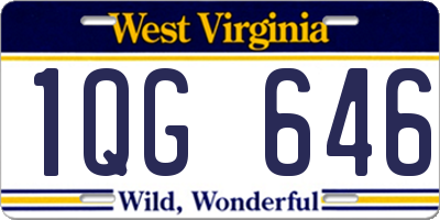 WV license plate 1QG646