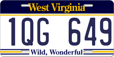 WV license plate 1QG649