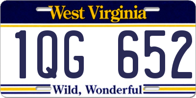 WV license plate 1QG652
