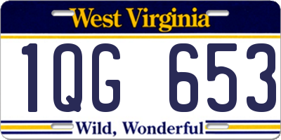 WV license plate 1QG653