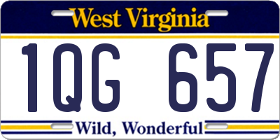 WV license plate 1QG657