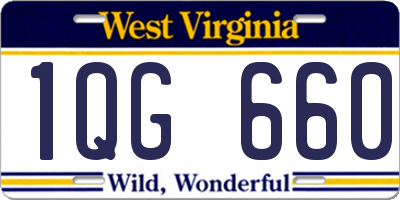 WV license plate 1QG660