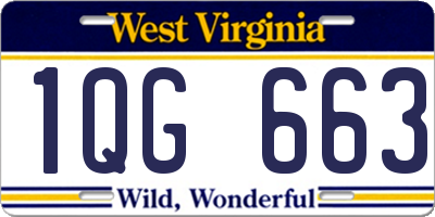WV license plate 1QG663