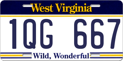 WV license plate 1QG667
