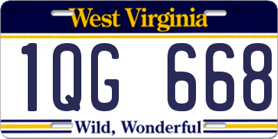 WV license plate 1QG668
