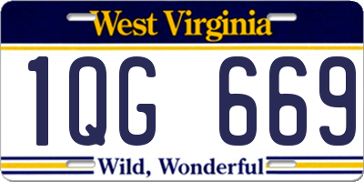 WV license plate 1QG669