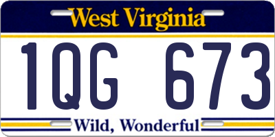 WV license plate 1QG673