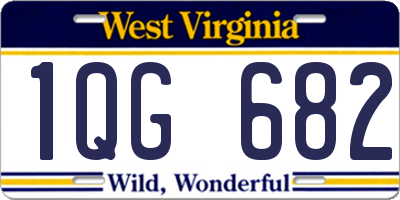WV license plate 1QG682