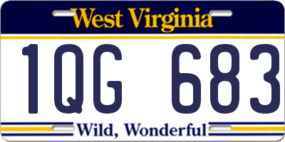 WV license plate 1QG683