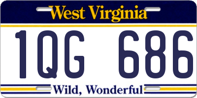 WV license plate 1QG686