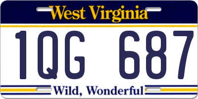 WV license plate 1QG687