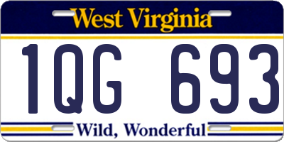 WV license plate 1QG693