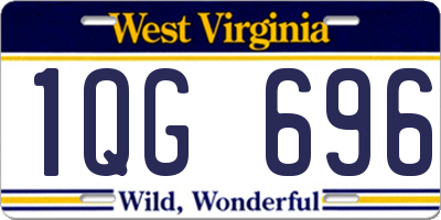 WV license plate 1QG696
