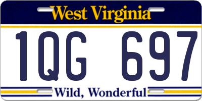 WV license plate 1QG697